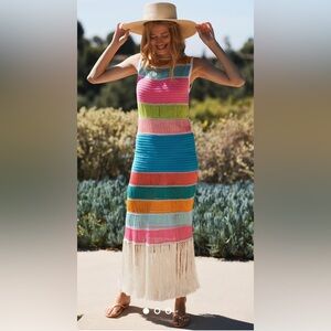 Anthropologie My Beachy Side Cha Cha Fringed Dress